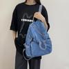 Denim Backpack Women's Casual Mini Backpack with Front Zip Pocket Adjustable Shoulder Straps Fashion School Bag