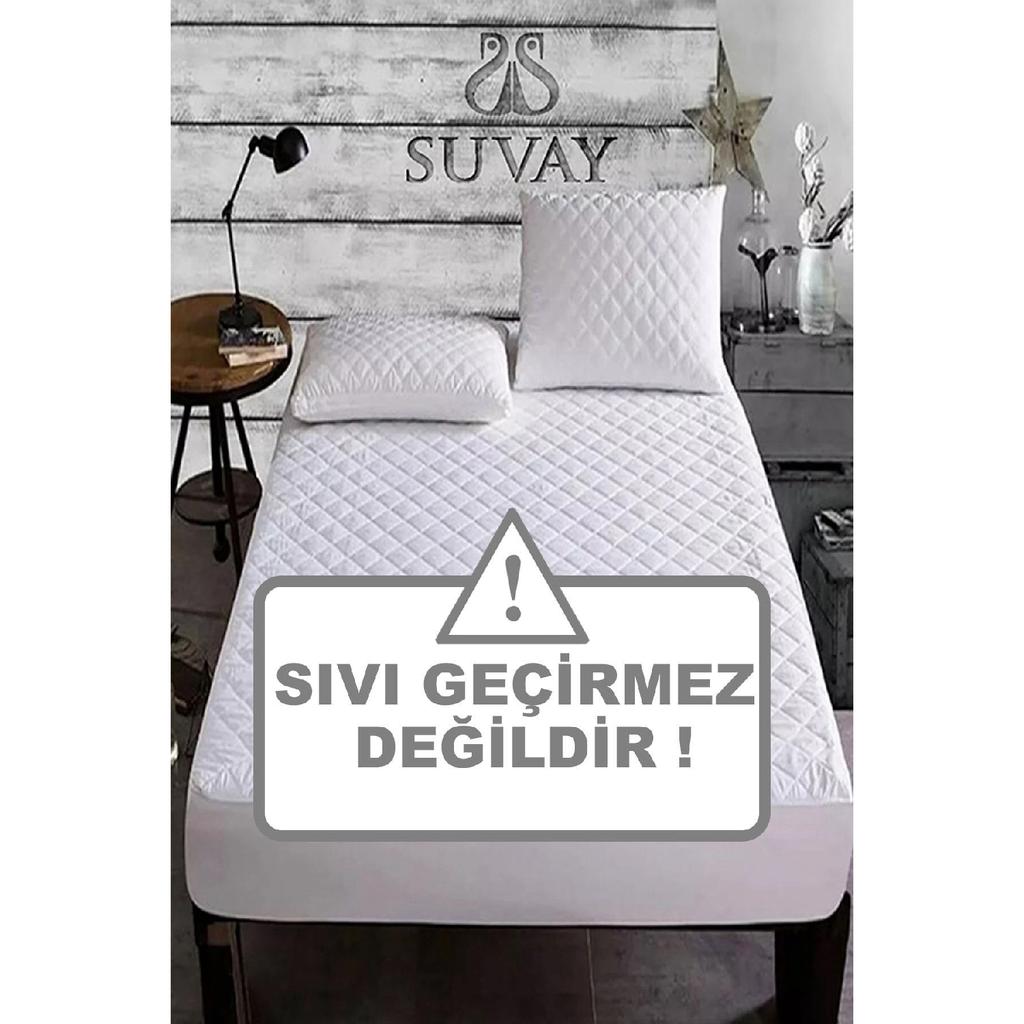 Quilted Fitted Mattress Protector Mattress Protector Single Double Cotton Mattress Protector - Not Liquid Proof!