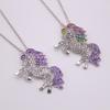 Pegasus Necklace: Micro-Paved Diamond Unicorn Pendant Sweater Chain