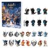Viking Dragon Advent Calendar Blind Box Hanging Ornament 24 Unique Acrylic Decor Christmas Home Party