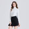CHALLENGER Women'S Stretch Lightly Brushed Mock Neck Long Sleeve T-Shirt Off-White