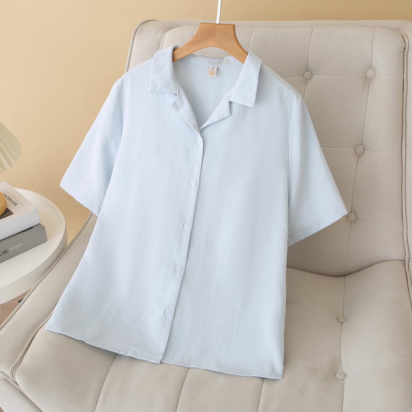 2026 Summer Plus Size Women s Short Sleeve Lapel Casual Cardigan - Versatile French Style Top XL