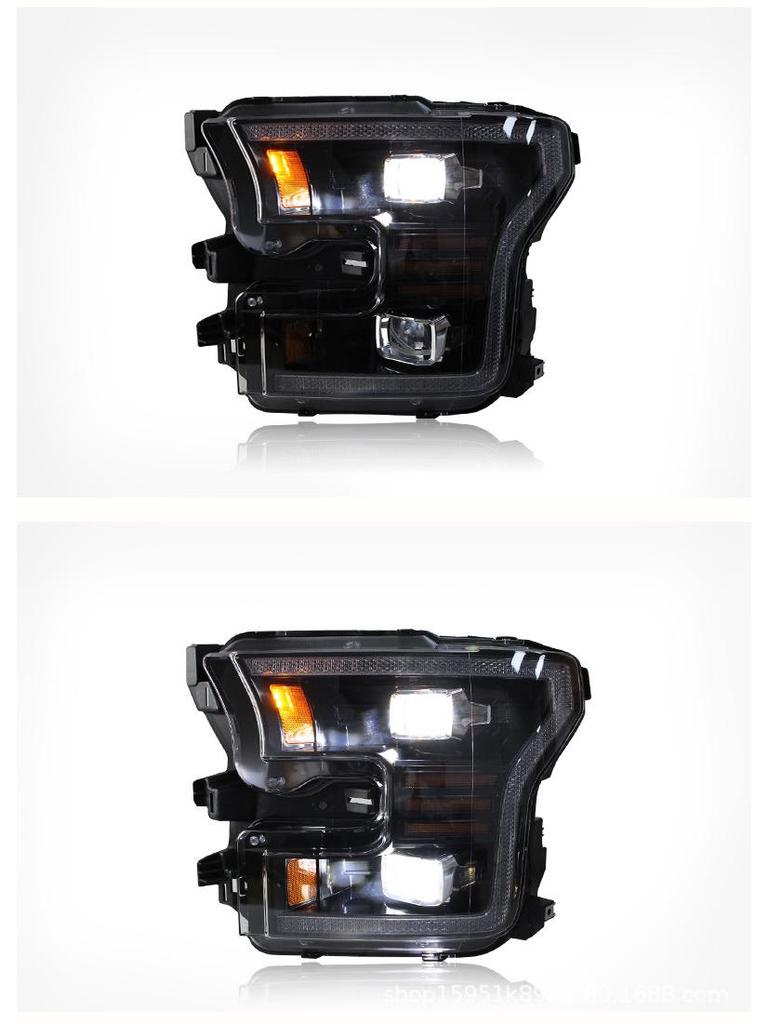 LED Headlight Assembly for 15-20 Ford Raptor F150: US Version with DRL Lens