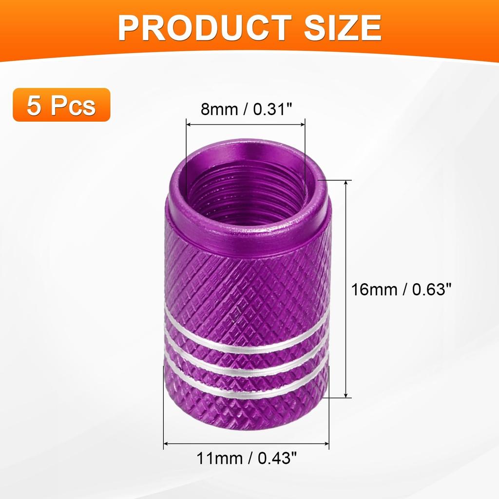 PATIKIL Set of 5 Tire Valve Cap, Inner Diameter 8mm,