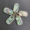 1Pc, Natural Abalone Shell Rectangle Pendant Iridescent Golden Trim Charms for DIY Boho Jewelry Making Necklace & Earrings