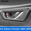 For Subaru Forester 2025 2026 Carbon Fiber Ide Door Handle Bowl Panel Cover Trim Sticker Interior Accessories Car Styling