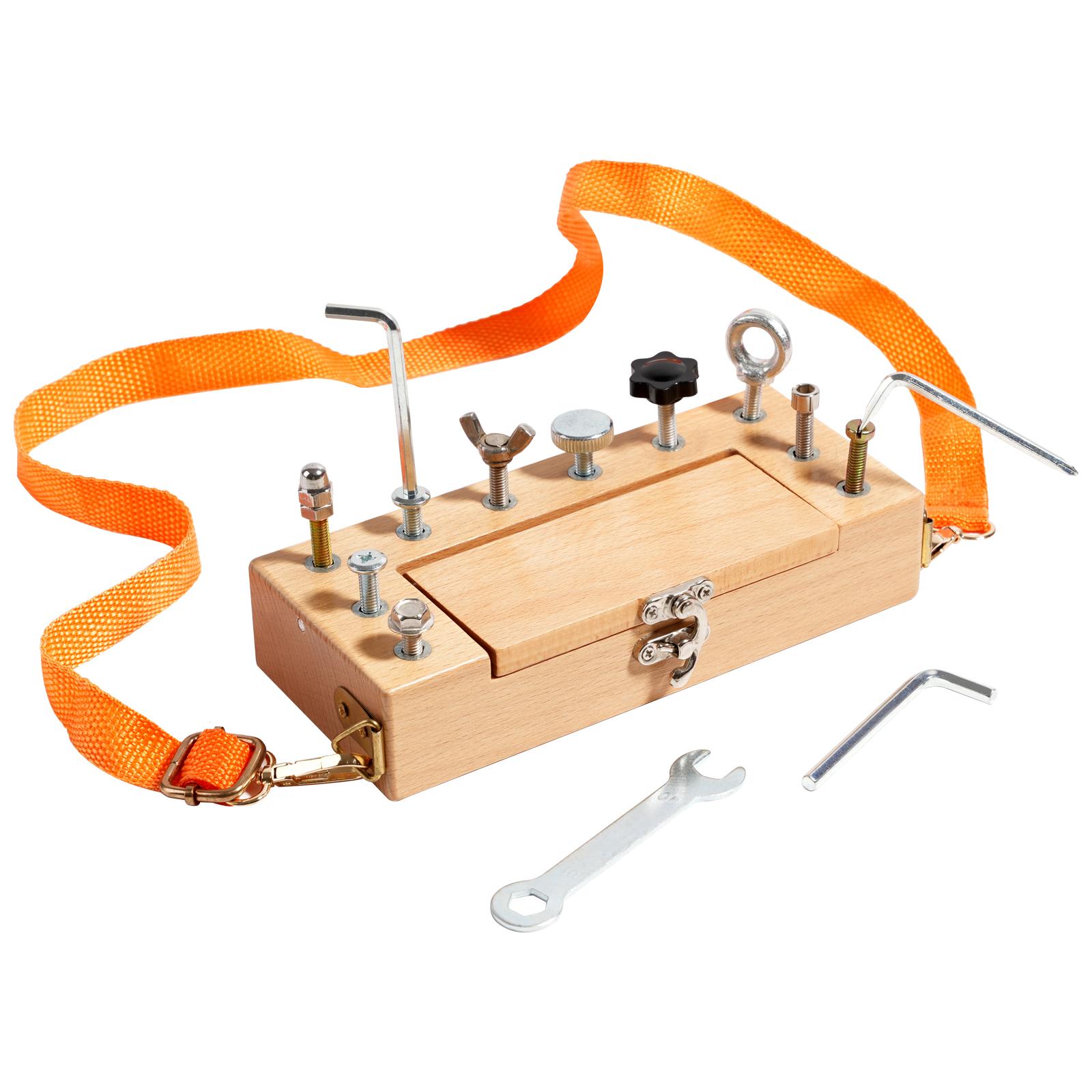 

Children Learning Tool Set Baby Screw Assembly Wooden Tool Box Early Educational Hand-eye Coordination Toys for Kids