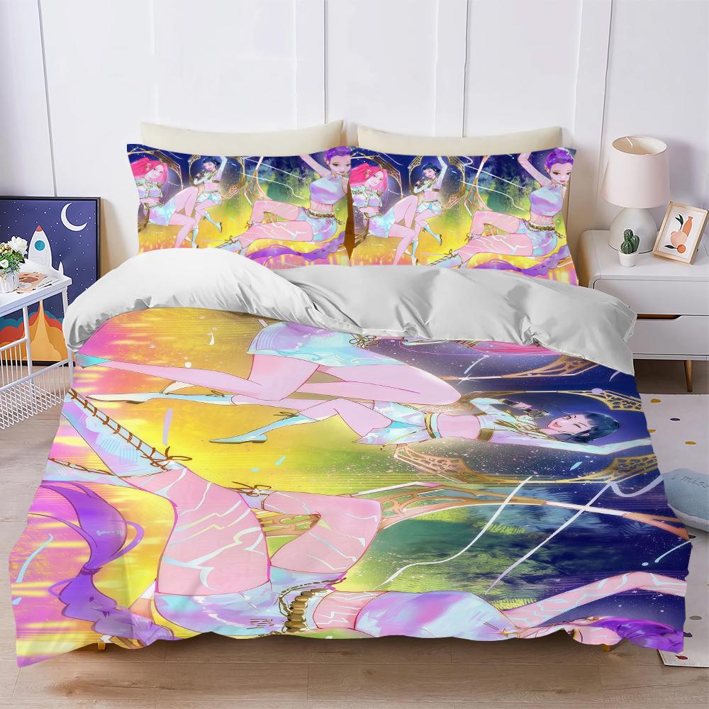 D-Demon H-Hunters Bedding ste Mira Zoey Rumi Duvet Cover Set Cotton Bed 3 Piece Summer Comfortable Student Dormitory Home