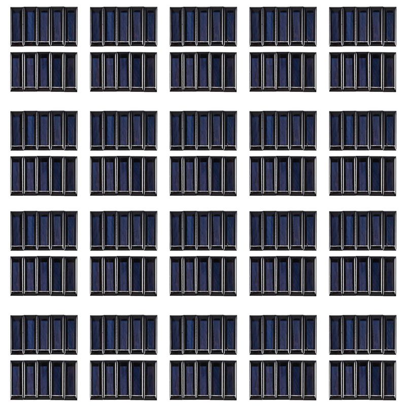 

ABUL-200Pcs Mini Solar Panel New 0.5V 100MA Solar Cells Photovoltaic Panels Module Sun Power Battery DIY чёрный