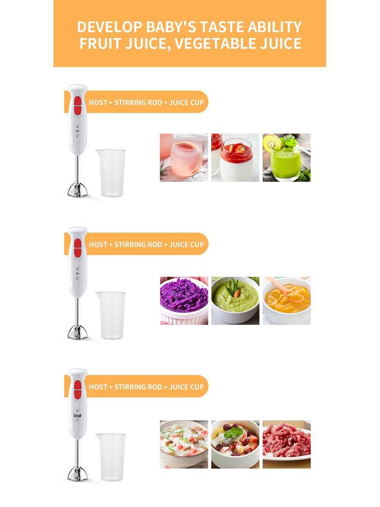 Dual-Voltage Baby Food Processor: 110V/220V Handheld Electric Mixer for Home Use