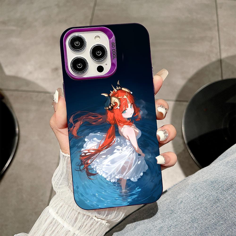 Spiel GI Nilou Lila Transluzente Handyhülle für iPhone 17 16 15 14 13 12 11 X XR XS 8 7 Air Pro Max Plus Bunte Hülle