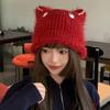 Crochet Cats Ear Hat for Women and Girl Popular Knitted Beanies Hat Soft Pullover Hat for Casual Outdoor Sport Headpiece