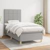 3142305 vidaXL Divan Bed with Mattress Light Grey 90x200 Cm Fabric
