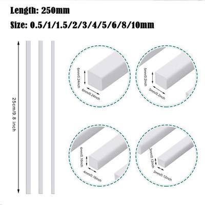 ABS White Round/Square Plastic Rod Stick For Architecture Model Making Model Material DIY Accessories Cutting Supplies