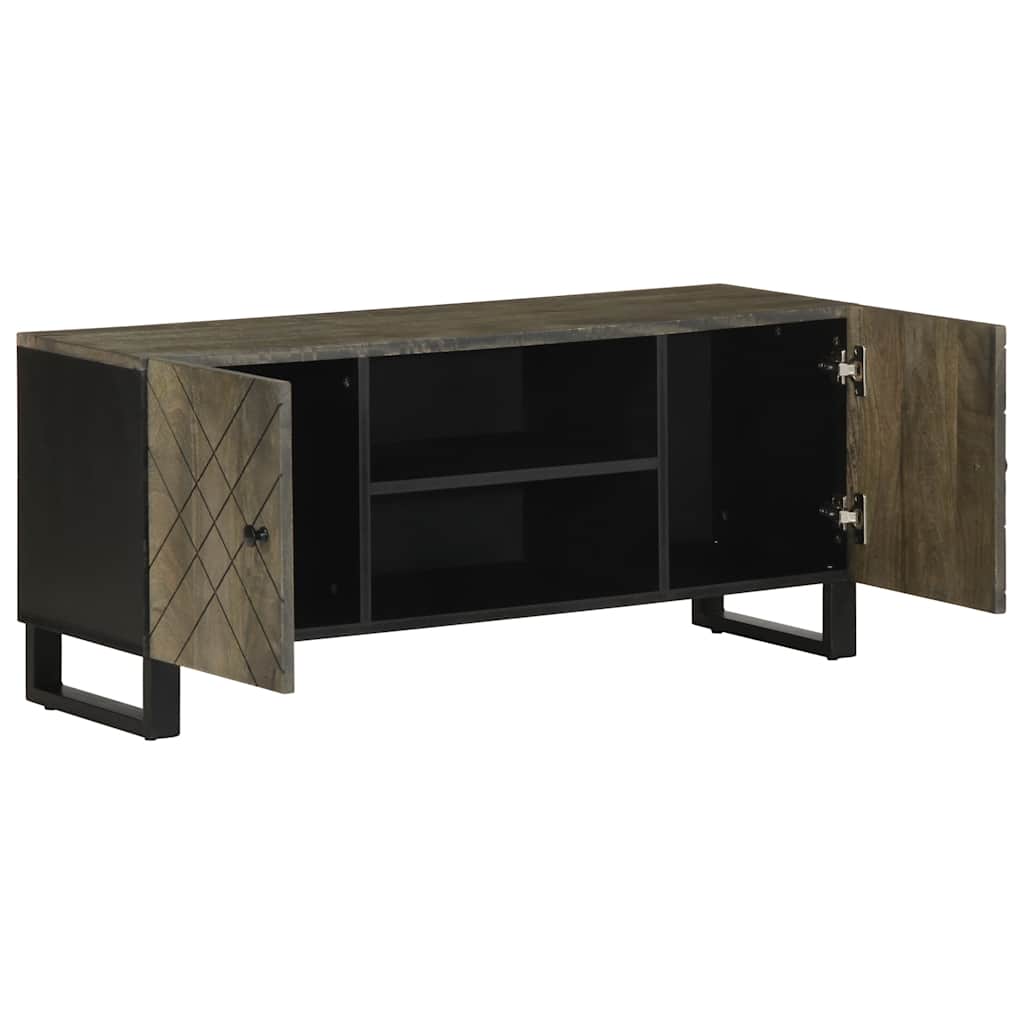 Vidaxl Szafka Pod Telewizor, Czarna, 105X33X46 Cm, Lite Drewno Mango