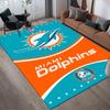 Dolphins Team Gear Style Crystal Velvet Rug, Soft Anti‑Slip Crystal Velvet Carpet for Living Room Bedroom Home Decor