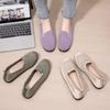 Płaskie buty z okrągłym noskiem dla kobiet Wygodne, dzianinowe płaskie buty Casualowe wsuwane płytkie buty Biurowe buty żeglarskie Plus Size