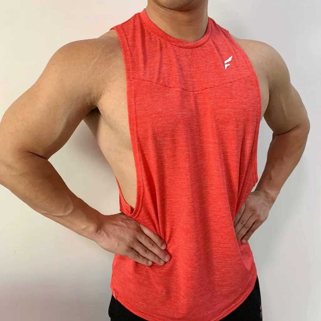 

Muscle Nuclear Bomb Fitness Sports Vest Male Brother Bodybuilding Loose Training Fashion Oversized Waistcoat Tank-Top Spring and Summer M красный