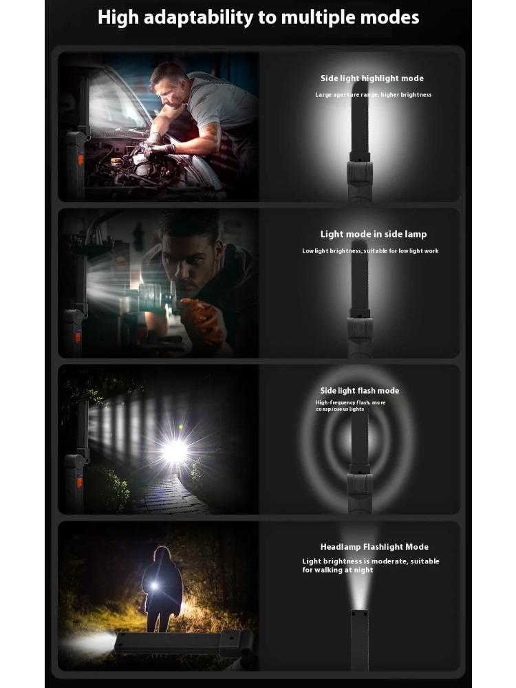 450LM COB LED Worklight Flashlight USB-C 800mA Work Light Magnetic 360° Garage Repair Inspection Lamp 4Mode Pocket Flood Light