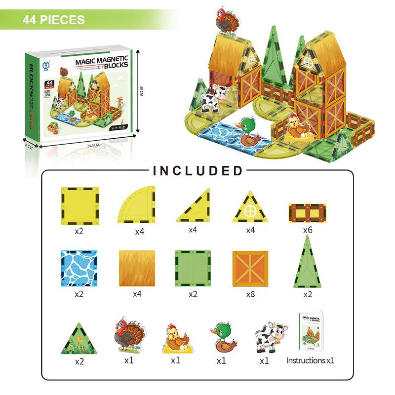 Digou Ice & Snow Park Diamond Pattern Magnetic Building Blocks for Kids