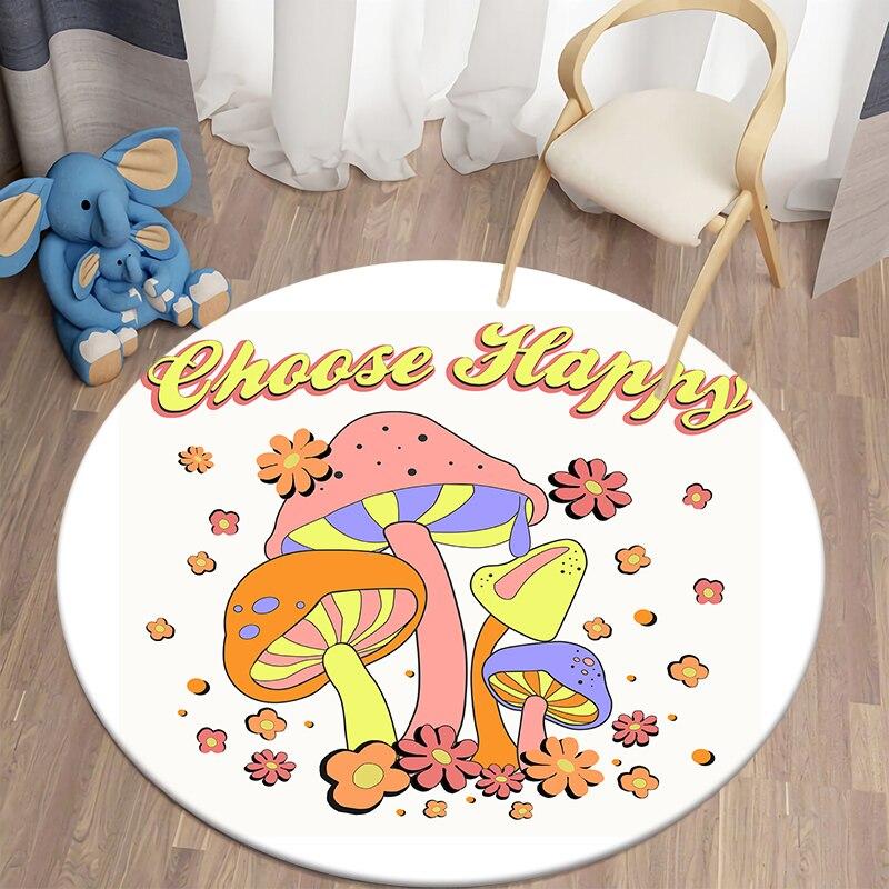 Ronde Tapijt Voor Woonkamer Hippie Paddestoel Karpetten Zon En Maan Slaapkamer Tapijt Vloermat Room Decor