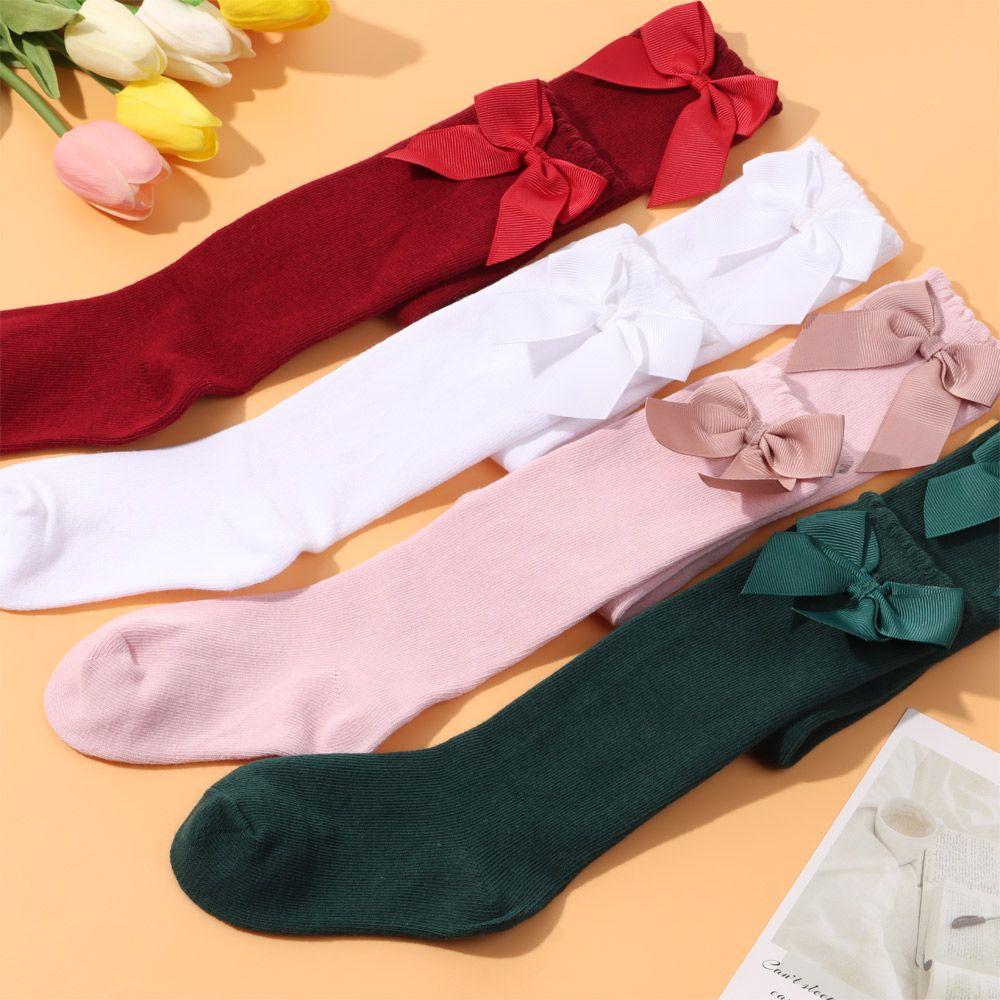 Big Bow Children Autumn Winter High Long Sock Floor Socks Baby Toddlers Socks Cotton