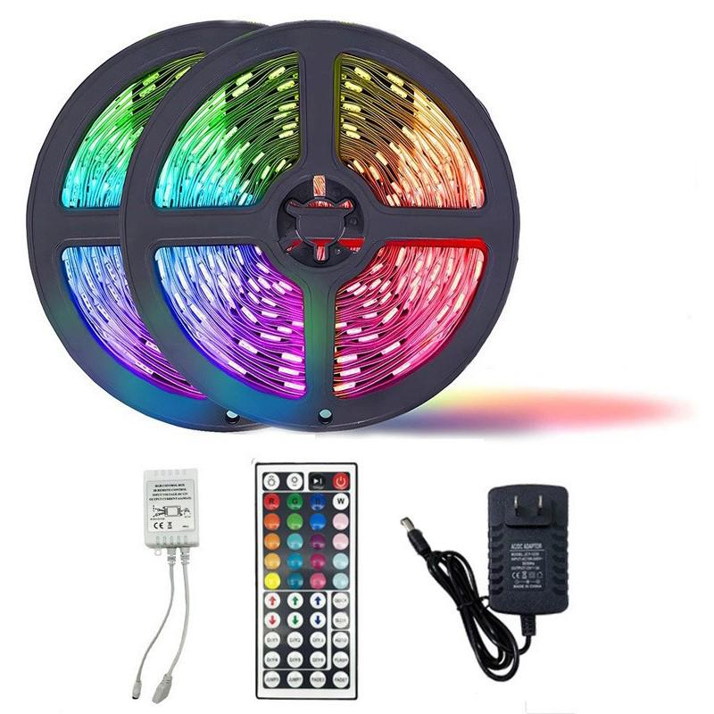 Waterproof 12V LED Light Strip with Alexa Voice Control and 24-Key Remote