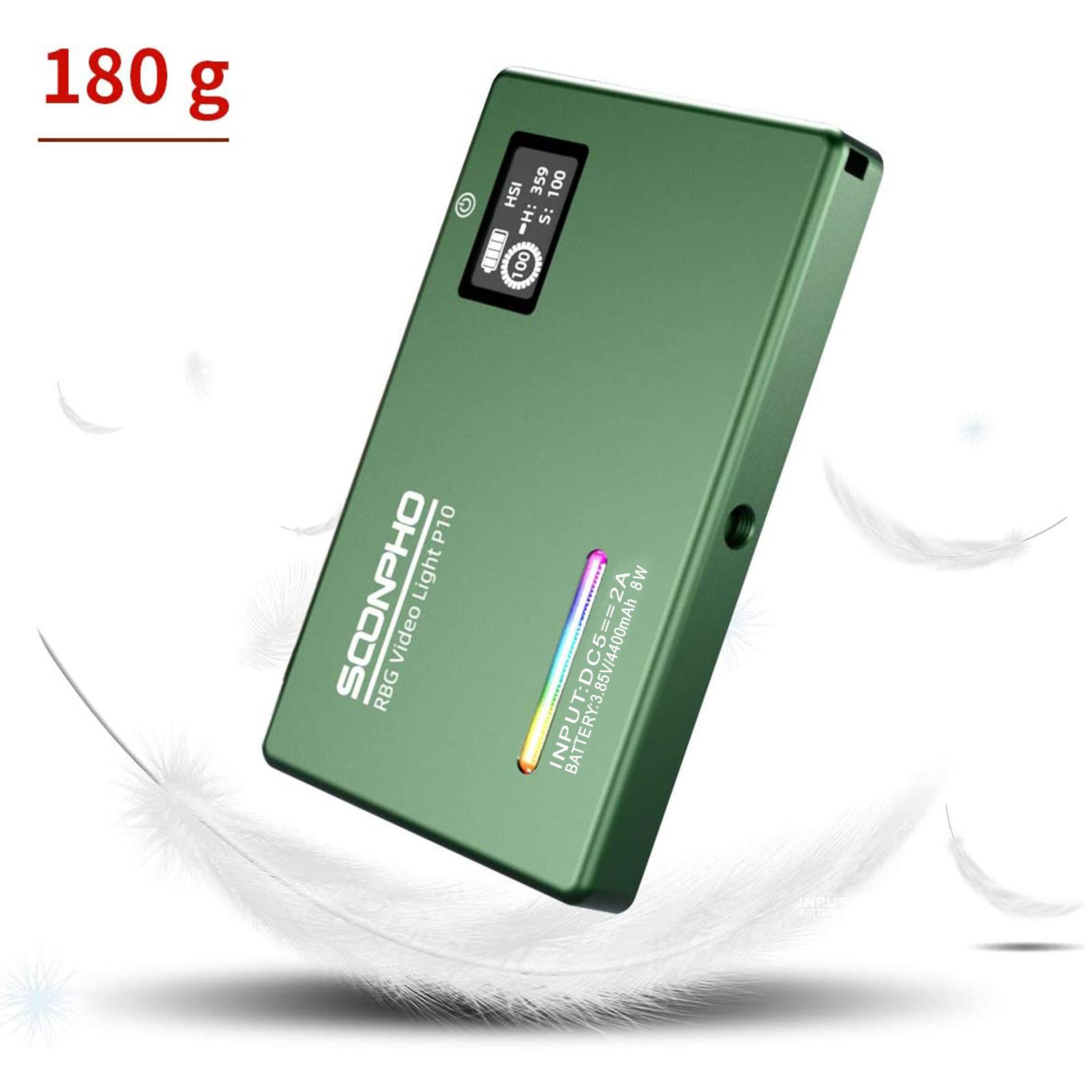 SOOPHO P10 Luce LED Pannello Video 8W – CRI 95+, 12 Modalità Colore, Batteria Integrata Per Fotografia E Vlog