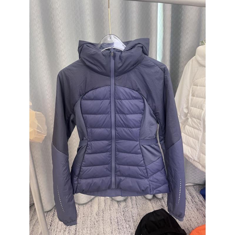 Light and thin sports down jacket slim and thin windproof hooded yoga fitness running outdoor warm jacket women