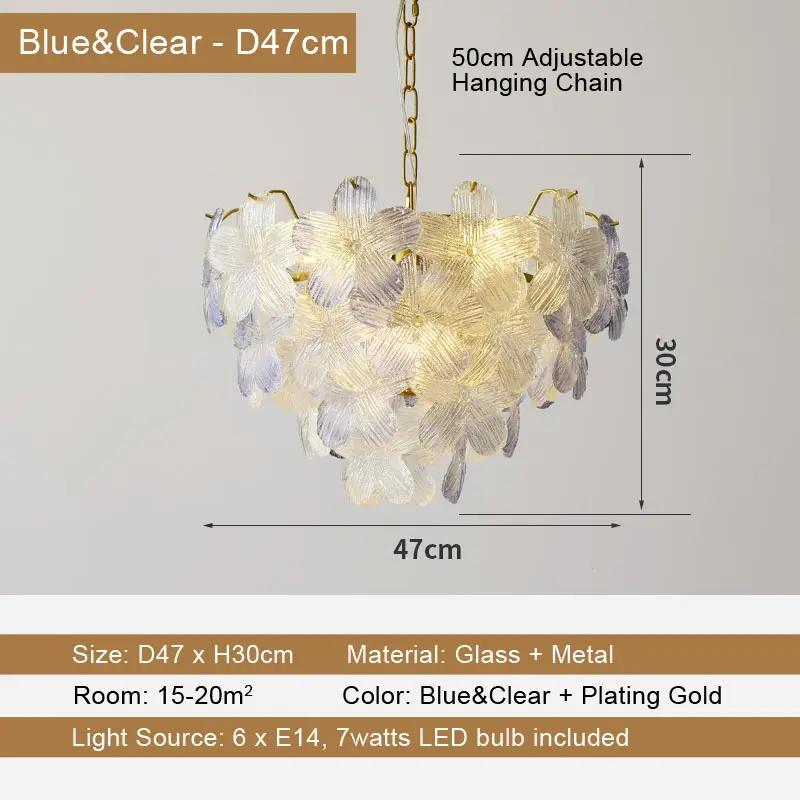 French Style LED Flower Pendant Light - Modern Glass Hanging Lamp for Living Room, Dining Room & Bedroom Home Decor