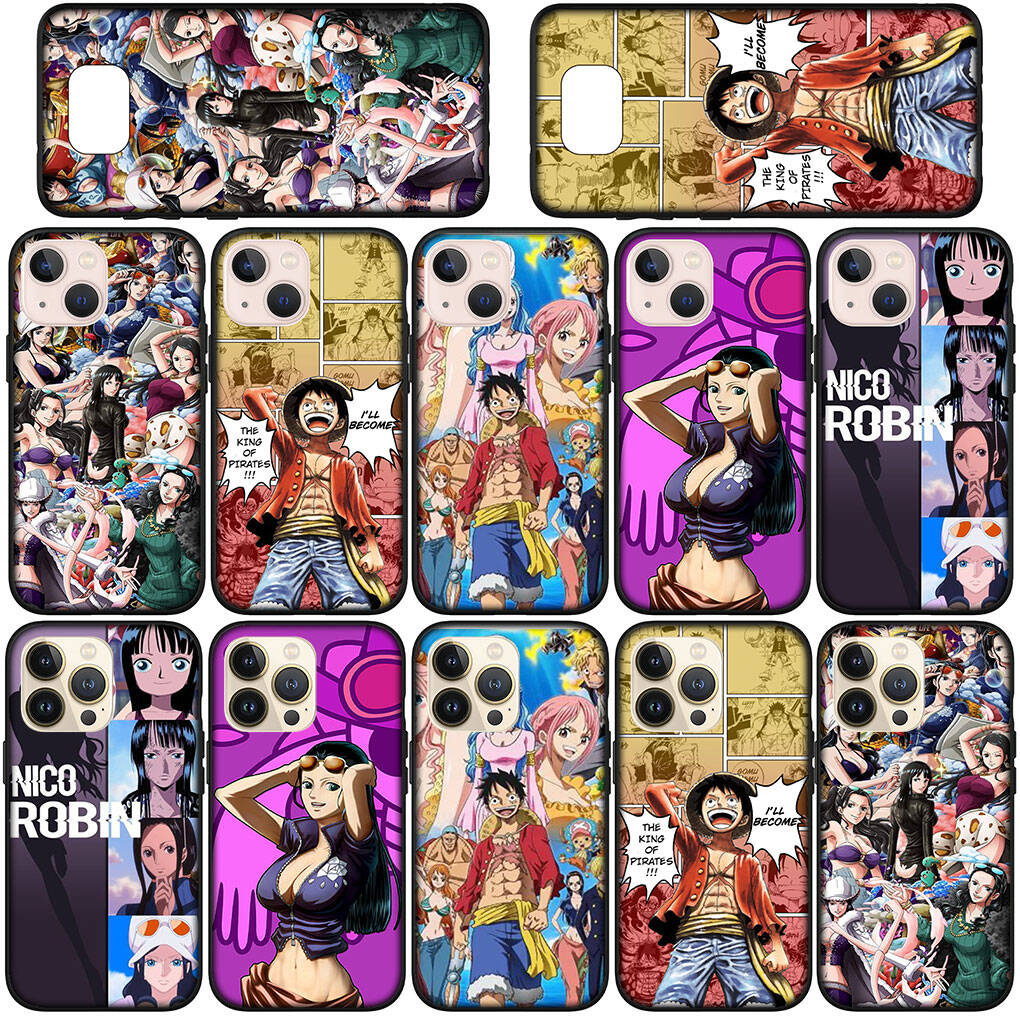 for Samsung Galaxy S25 S24 S23 iPhone 17 16 15 Xiaomi Redmi Note 14 13 12 Plus Pro Max A37 A57 Case Nico Robin One Piece Cute Luffy OPPO Huawei Cover