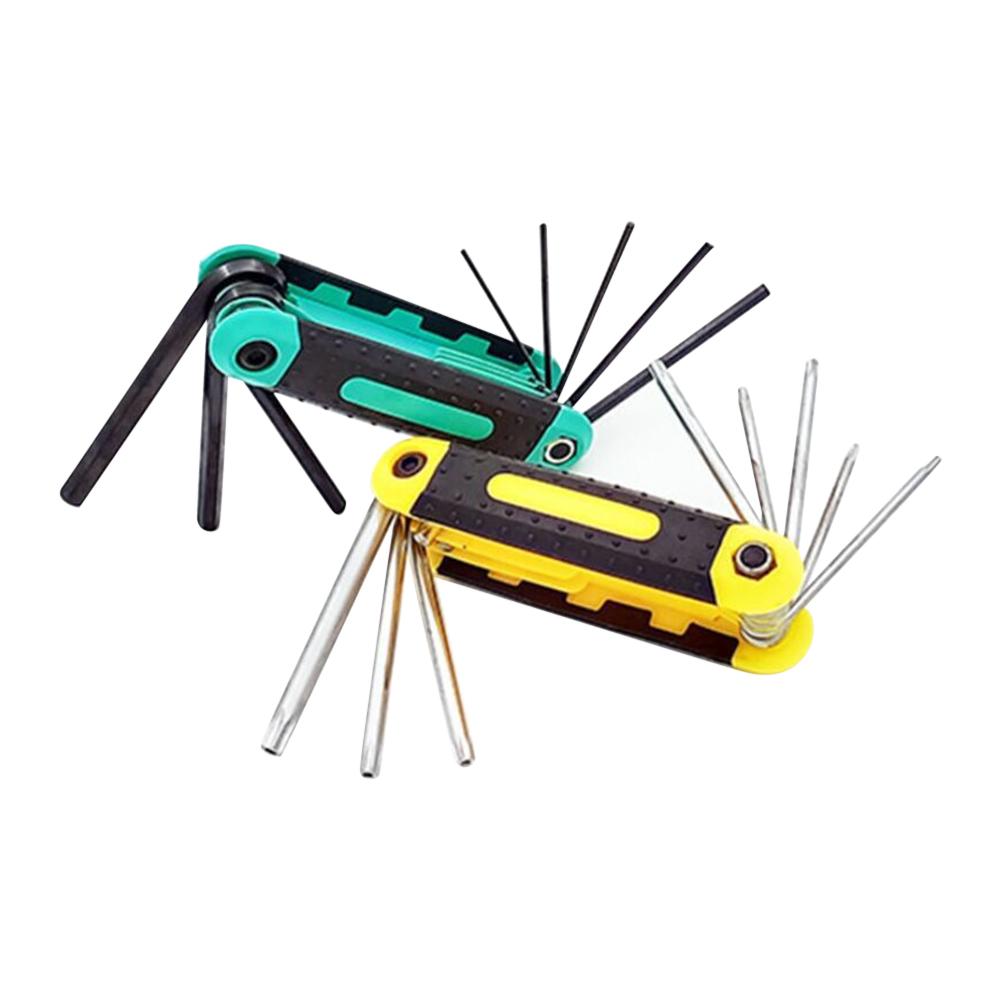 8 In 1 Folding Allen Wrench Set Metric Allen Key Set Tool Or Folding Tamper Proof Torx Key Set Portable Star Wrench Kit