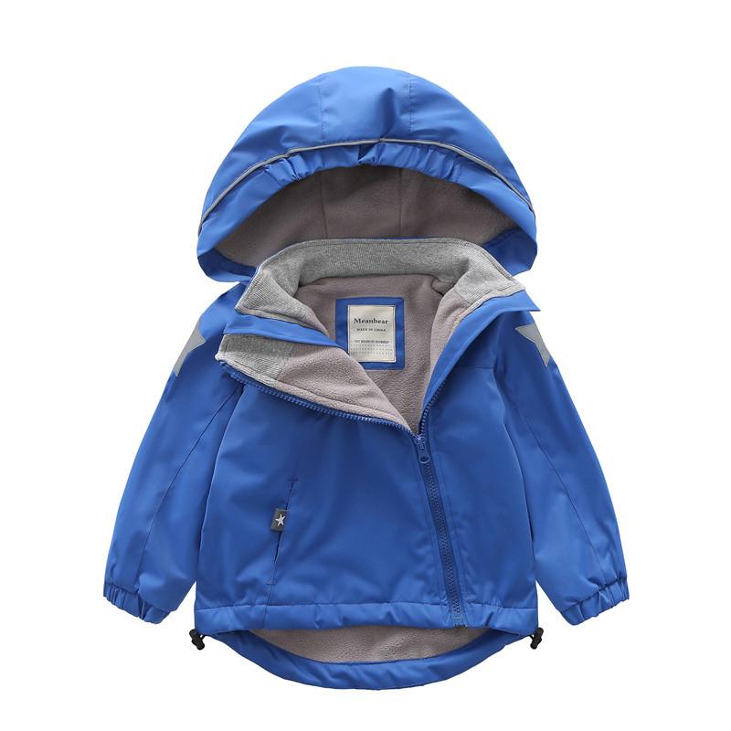 Children's Velvet Ski Jacket – Windproof, Hooded Fleece for Spring & Autumn, Trendy Design for Kids