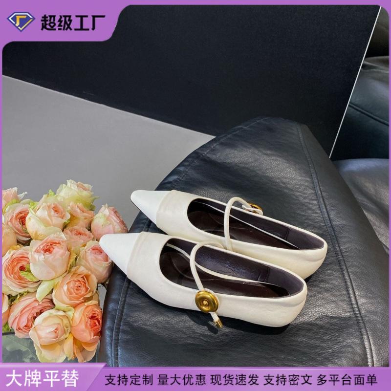 2025 Spring New Pointed Single Shoes Women's Splicing Chengdu Style Retro Women's Shoes Soft Soles Are Not Tired Feet Thick Heels High Heels
