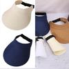Adjustable Straw Edge Hat With Empty Top Sun Protection Lightweight Travel Hat For Hiking Running