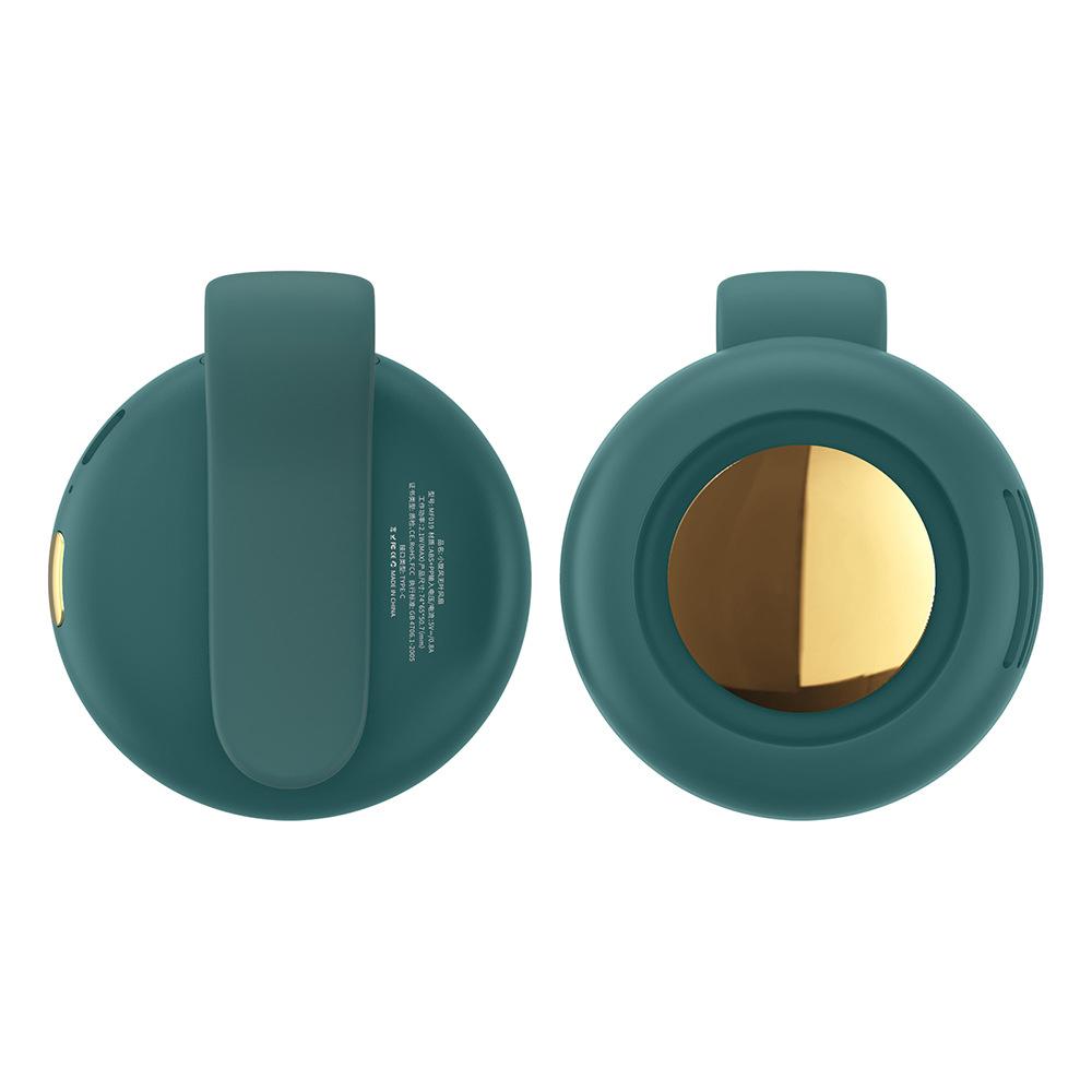 

USB-вентилятор для подвешивания на шею, портативный бесшумный мини-вентилятор с клипсой для подвешивания на талии, электрический вентилятор 900 мАч, безлистный вентилятор, 3 скорости для кемпинга, рыбалки на открытом воздухе зелёный