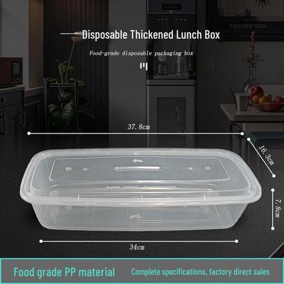 Large Transparent Rectangular Disposable Food Container