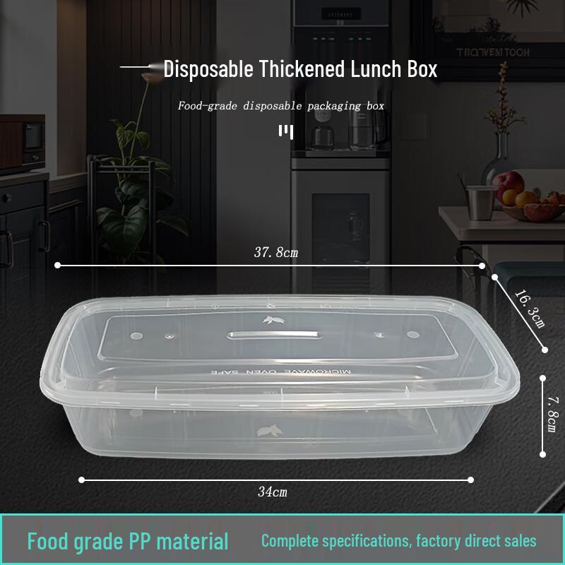 Large Transparent Rectangular Disposable Food Container