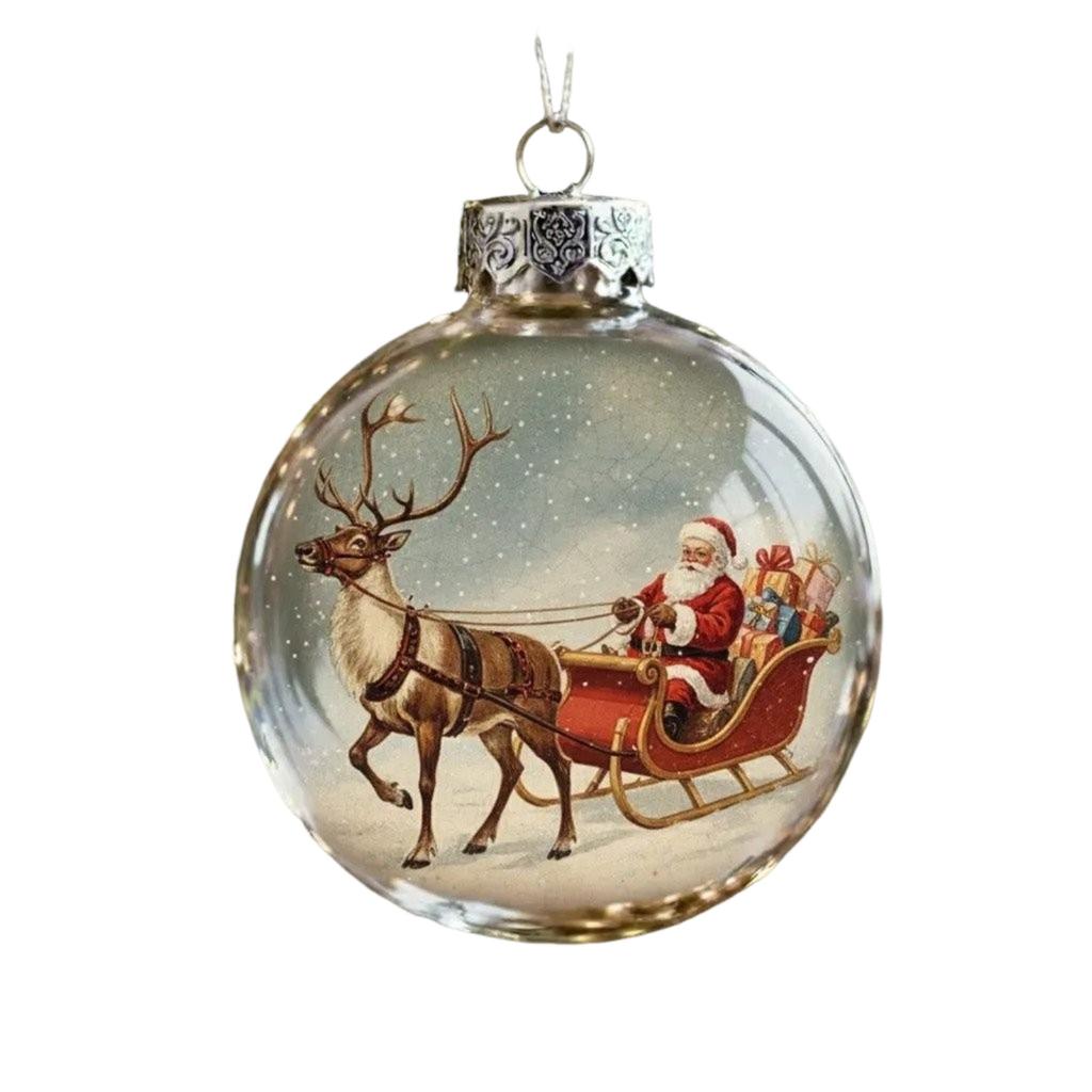 Vintage Christmas Scene Bulb Ornaments