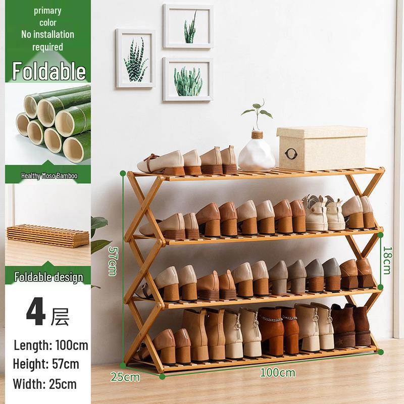 Compact Wooden Shoe Storage Rack: Multi-Layer, Dustproof Shoe Cabinet for Dorm or Entryway