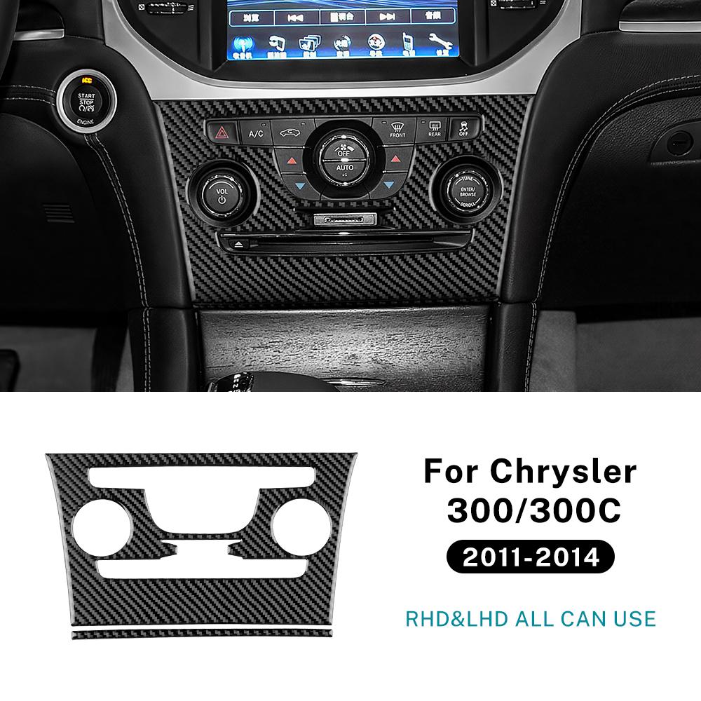 Real Soft Carbon Fiber Sticker For Chrysler 300 300C 2011 2012 2013 2014 LHD RHD Car Central AC Knob Panel Interior Accessories