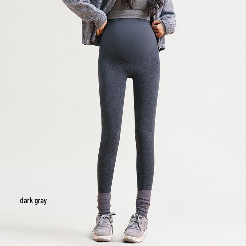 

Maternity Seamless Tummy Support High-Waist Leggings - Plus Size, Curvy, Slimming, Casual, Belly-Friendly Pants for Spring/Summer. M [Suitable for 90-100 lbs]