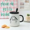 Simple Cartoon Ceramic Mugs Creative Personality Couple Mug Coffee Mug Men's Women's Milk Mugs Home Water Cup Drinkware