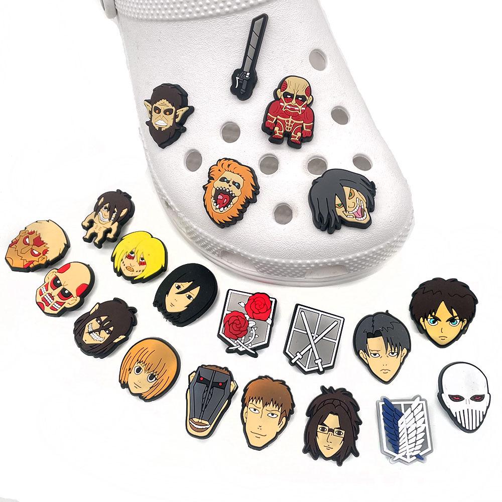 Attack on Titan Rubber Shoe Charms - Decorative Buckles for Garden and Hole Shoes