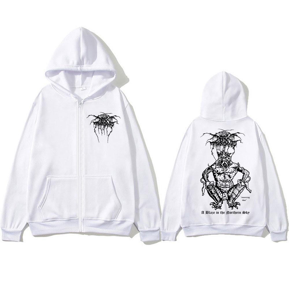 Darkthrone A Blaze In The Northern Sky Zipper Hoodie Men's Harajuku Death Black Metal Sportwear Oversized Tracksuit Coats