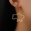 Pendientes Colgantes Mapa de Ucrania Color Oro Acero Inoxidable Bandera Pendientes Colgantes Ucranianos para Mujer Regalo de Joyería