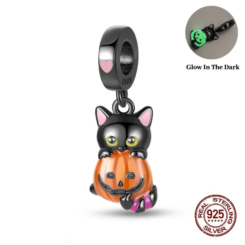 Original Copper Black Cat Beads Dangle Charms Fit Women Diy Bracelet Charms Boutique Necklace Pendant Gift