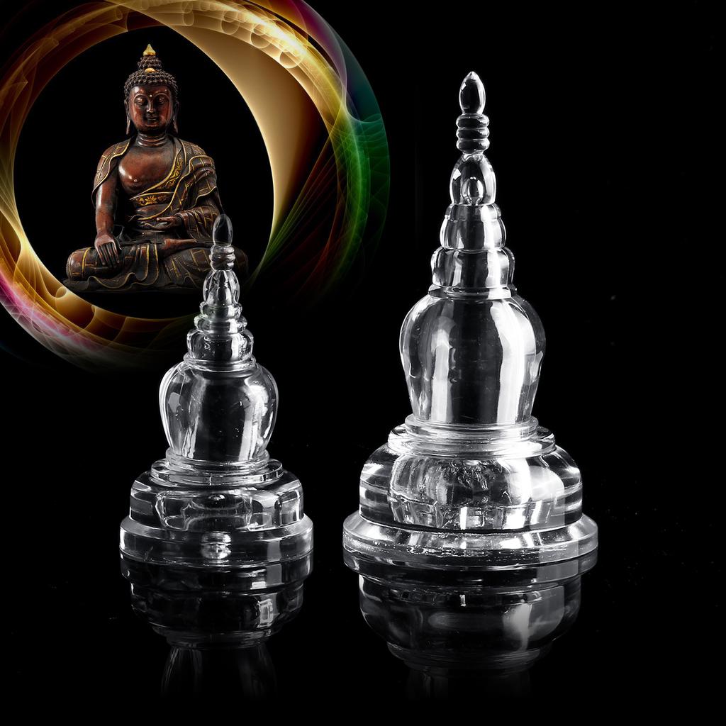 Hongyan 4.5'' Alloy Acrylic Buddha Tibet Tibetan Buddhist Mikky Crystal Stupa Tower Hongyan 4.5'' Alloy Acrylic Buddha Tibet Tibetan Buddhist Mikky Crystal Stupa Tower