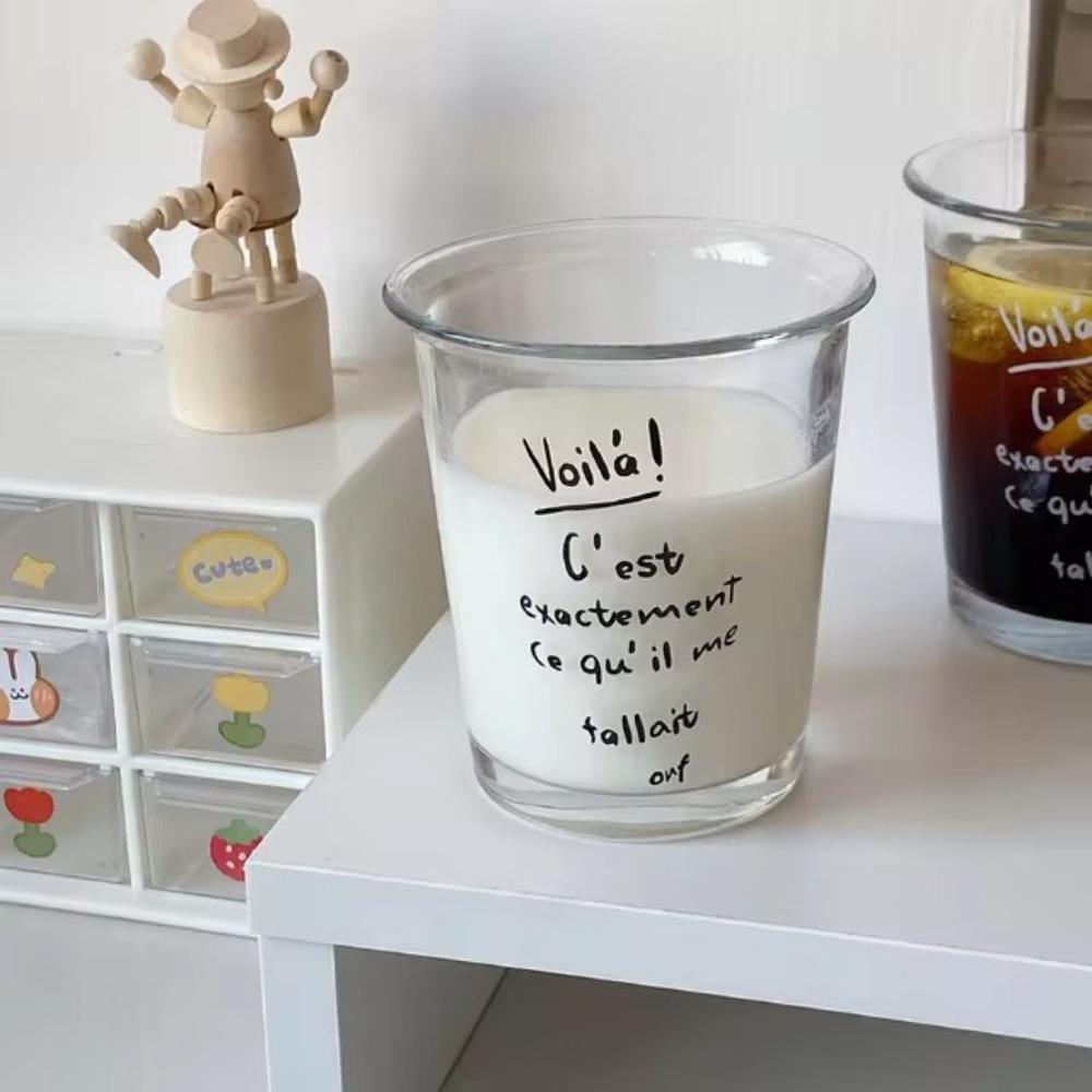 350ML Glass Cup Transparent Classic Glass Drinkware Creative Daily Water Cup