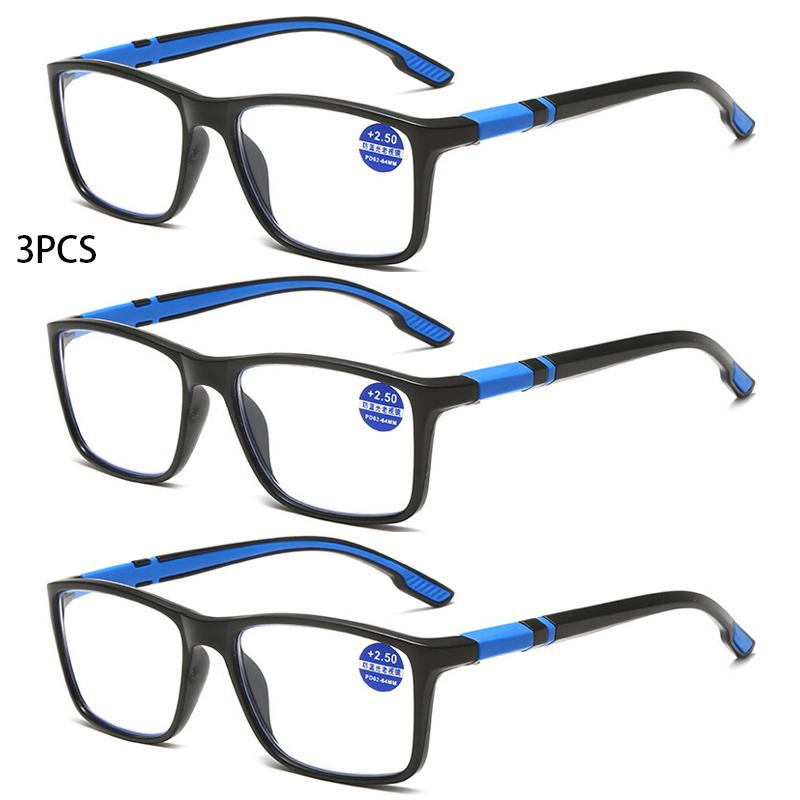 

3PCS Reading Glasses Men Women Sports Anti-blue Light Reading Eyewear Red TR90 Frame Presbyopia Eyeglasses +100 to+400 glasses 1